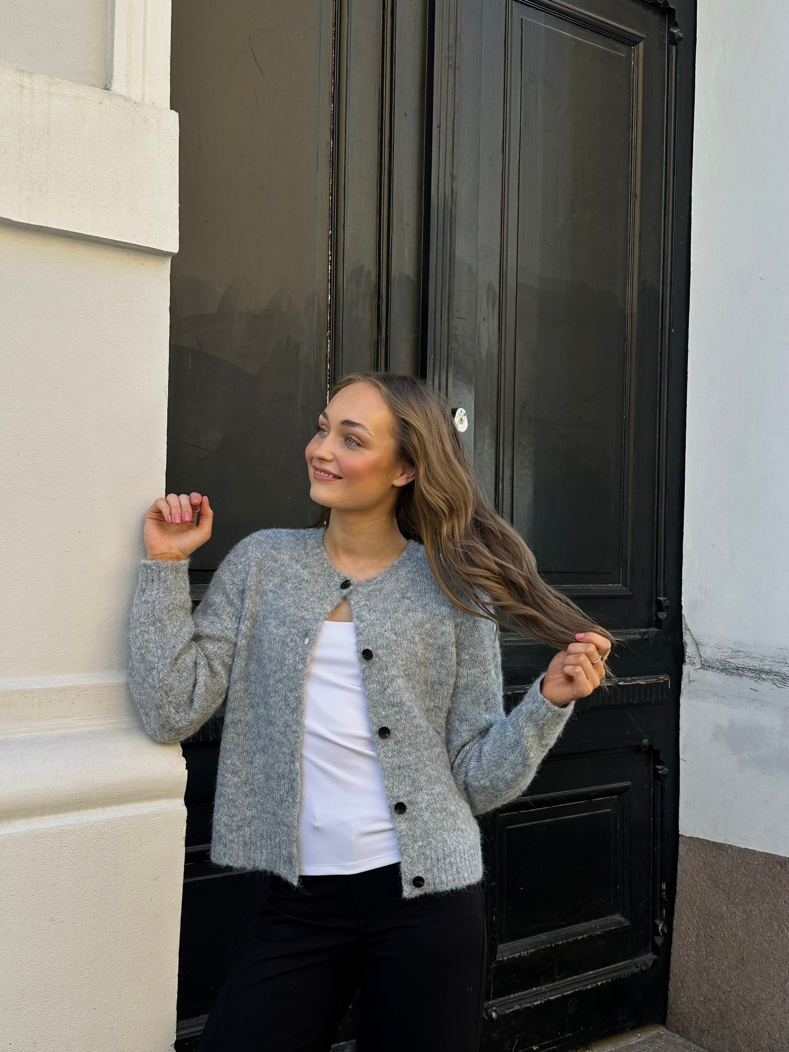 VMNOVAH Knit Cardigan - Medium Grey Melange